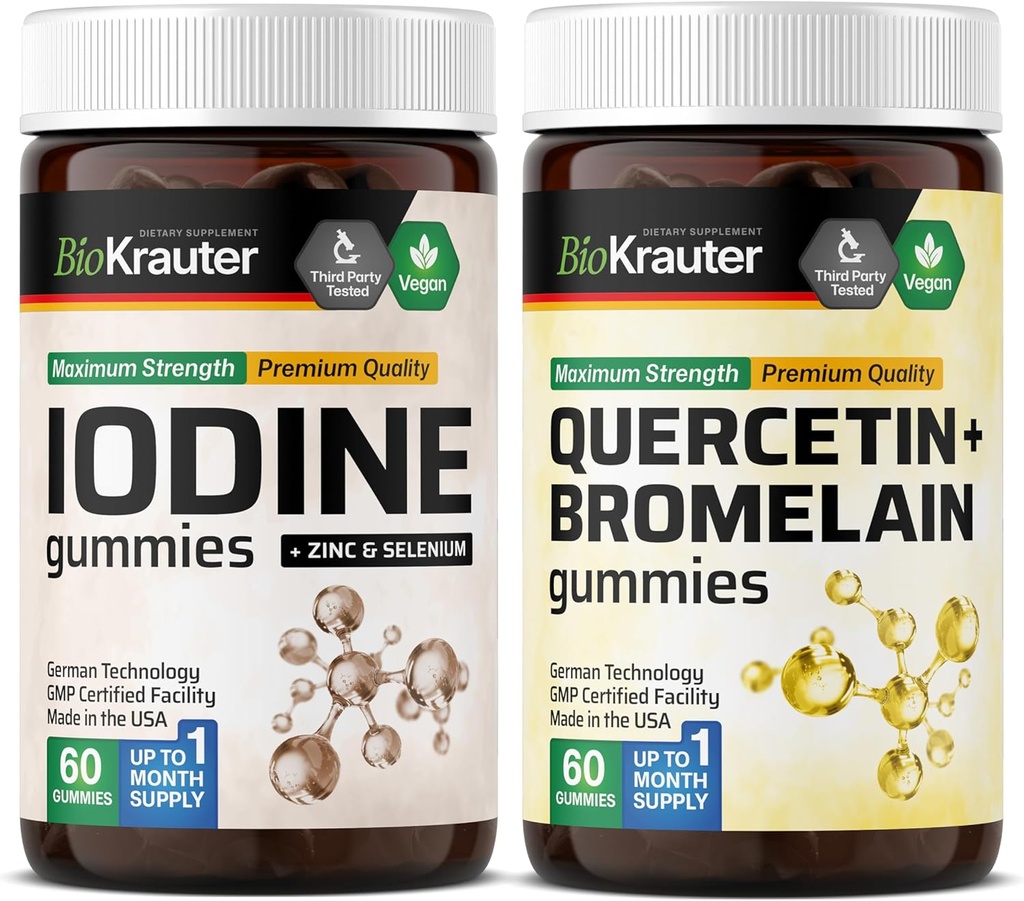 Iodine 60 Gummies & Quercetin avec Bromelain 60 Gummies