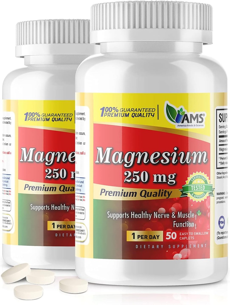 America Medic & Science Magnésium 250 mg (100 Caplets)