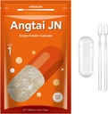 Capsules Taille 1 Capsules de gel de gélatine vide Pure Bovine clair (500 Nombre) Sans gluten, sans OGM, kit de remplissage certifié Halal avec 2 cuillères pour bricolage vos propres suppléments