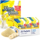 Nana Flakes 100% pur Banana Flakes Médical Food Poudre - Diminuer l'apport de graisse et remède naturel pour la diarrhée et la brûlure du cœur - Grande source de protéines et de fibres (25 packs à un seul usage)