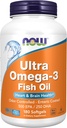 NOW Foods Supplements, Ultra Omega-3 Molecularly Distilled and Enteric Coated, 180 Softgels