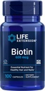 Life Extension Biotin 600 mcg Vitamine B7 Supplément de soutien pour les beaux cheveux, ongles et au-delà – sans gluten, sans OGM - 100 capsules