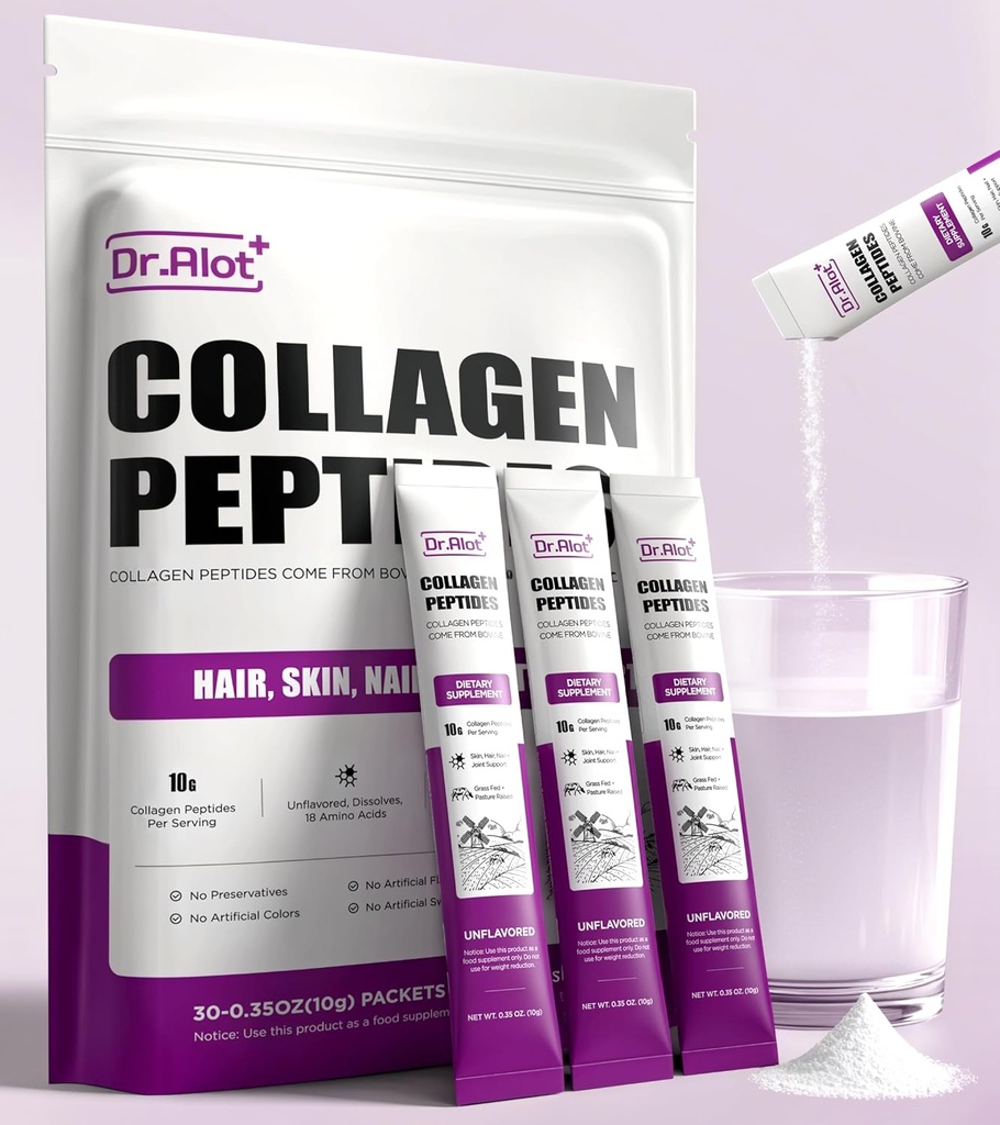 2X Boost Collagen Peptides Poudre pour les articulations de ongles de cheveux de peau Santé, poudre de collagène ultra-haute absorption avec hydrolyse de type 1 et 3 + VC, suppléments de collagène non aromatisés pour les femmes et les hommes, 30 portions