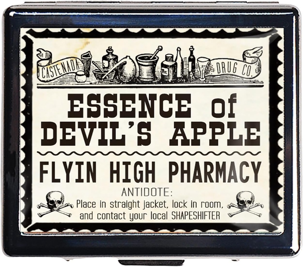 7 Jours Chromed Silver Pill Organizer with Mirror Inside Has 8 compartiments séparés Rectangle 7 Jours Pill Box Pill Case (Essence of Devil's Apple)