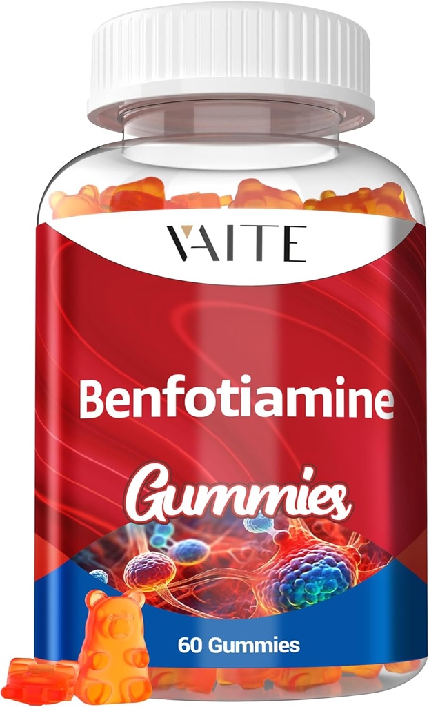 Benfotiamine 320mg Gummies with 45mg L-Leucine Supplement: Essential Vitamin B1 Complex for Men and Women, Non-GMO, Vegan & Gluten-Free - Supports Metabolism, Energy & Nervous System Health