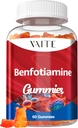 Benfotiamine 320mg Gummies avec supplément L-Leucine 45mg: Complexe Vitamine B1 essentielle pour les hommes et les femmes, non-OGM, végétalien et sans gluten - soutient le métabolisme, l'énergie et le système nerveux santé