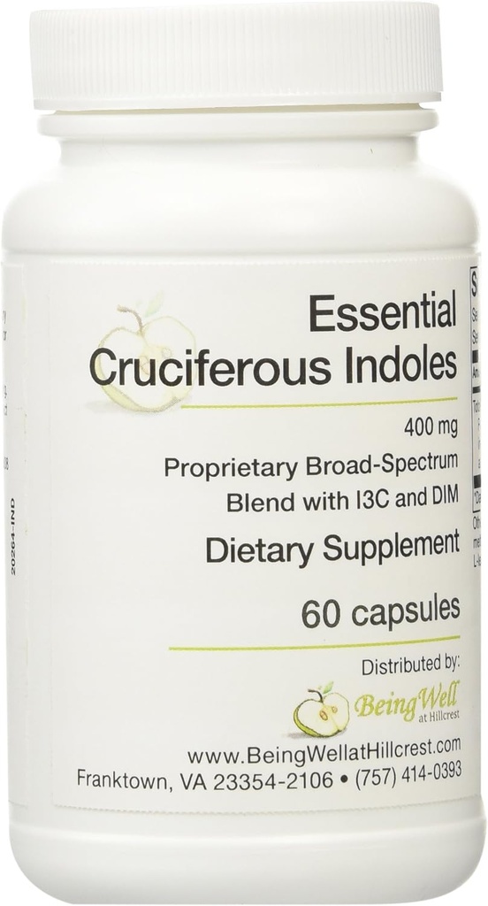 Indoles crucifères essentielles avec IC3 et DIM 60 Capsules végétariennes
