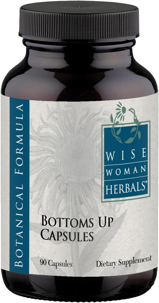 Wise Woman Herbals Bottoms Up Capsules, Herbal Venus Support for Healthy Circulation, Vein Integrity, and Occasional Swelling, Non-OGM, Additive-Free Formula, 90 Veg Caps