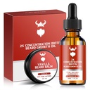 Kit de croissance de la barbe - 2X concentration biotine pour les hommes, ingrédients naturels avec huile d'argan, huile de jojoba et vitamine (Vanilla)