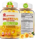 Ginger Chews Gummies pour la nausée et le soutien digestif, Soulagement de l'estomac - sans sucre avec l'ail curcuma et sans odorat, Quercetin, vitamine D3, C, délicieux suppléments digestifs, 60Cts (paquet de 1)