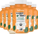 Bellway Super Fibre Capsules (6 Pack) - USDA Organic Psyllium Husk Capsules - Supplément quotidien Psyllium Husk Fibre pour la santé et la régularité digestives, à base végétale, non-OGM, Kosher - 960 Capsules