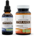 Artichoke USDA Organic and Star Anise Capsules (2 pcs.) | Alcohol-Free Organic Artichoke (Cynara scolymus) Dried Leaf 2 oz and 1000 mg Star Anise (Illicium verum) Dried Seed (60 Capsules)