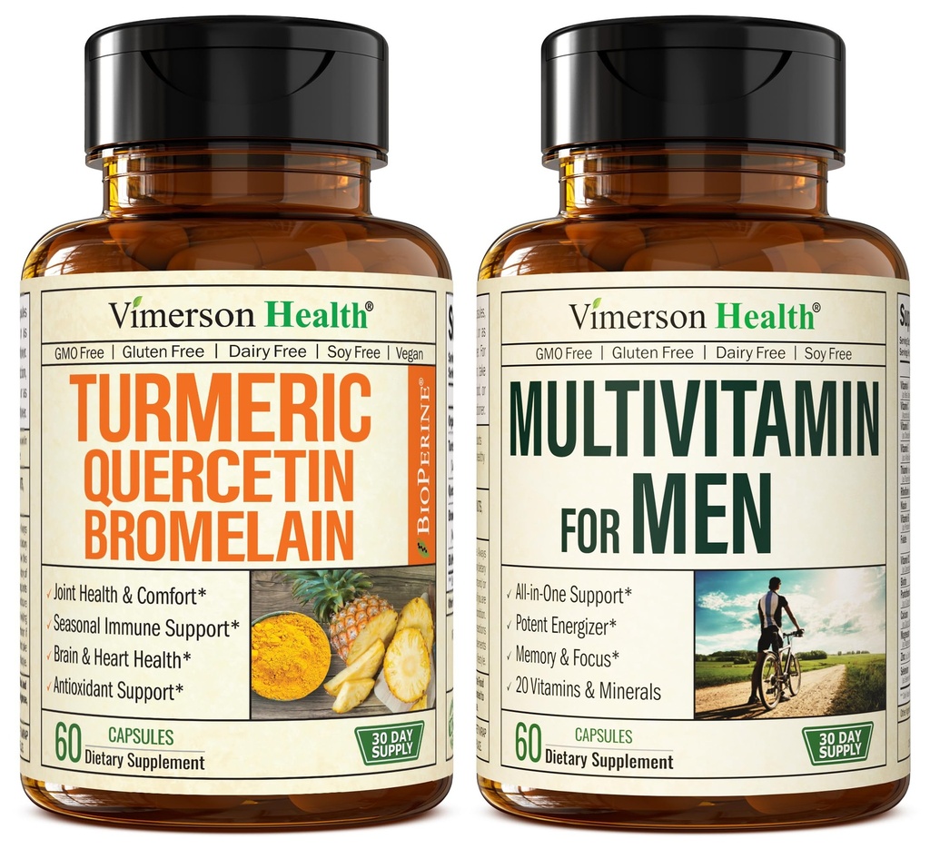 Quercetin avec Curcumine Bromelain & Turmeric et Multivitamine complète pour les hommes