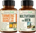 Quercetin avec Curcumine Bromelain & Turmeric et Multivitamine complète pour les hommes