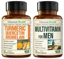 Quercetin avec Curcumine Bromelain & Turmeric et Multivitamine complète pour les hommes