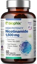 biophix B-3 Nicotinamide 1500 mg 60 Comprimés Résistance maximale - Nicotinique Amide Niacine formule de vitamine naturelle sans flush - soutient la santé des cellules de la peau