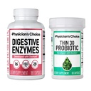 CHOIX du médecin - Beat Bloat + Support Ensemble de gestion du poids : enzymes digestives 180ct + Thin-30 Probiotique 60ct - Value Pack