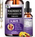 Glycinate de magnésium avec supplément de potassium,Liquid Glycinate de magnésium 500mg Citrate de potassium 500mg, gouttes liquides de magnésium pour la santé vasculaire, osseuse, cardiaque, musculaire et nerveuse,non-OGM,Vegan