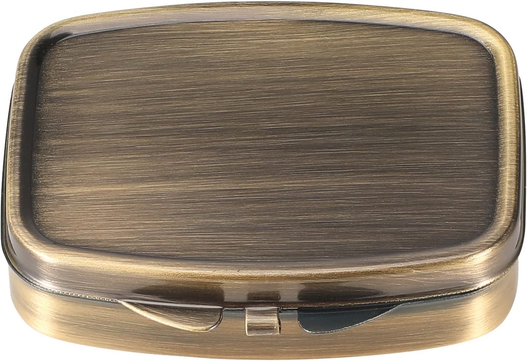 Pilule Dynippy Boîte à pilules avec miroir Pocket rétro 2 Compartiment Médicament Pilule vitamine Organisateur pour la chasse à la poche et les voyages (A-Retro)