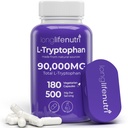 L-Tryptophane 500mg – 180 Capsules végétariennes, 6 mois d'approvisionnement, pour l'aide au sommeil et la stabilité de l'humeur, Lab Tested, Made in USA, Non-OGM