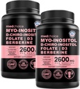 14-in-1 Inositol Supplément et soutien hormonal pour les femmes - 40:1 Myo-inositol et D-Chiro Inositol Capsules de soutien ovariennes pour l'équilibre hormonal avec folate, vitamine D et B12 (120 nombre) (paquet de 2)
