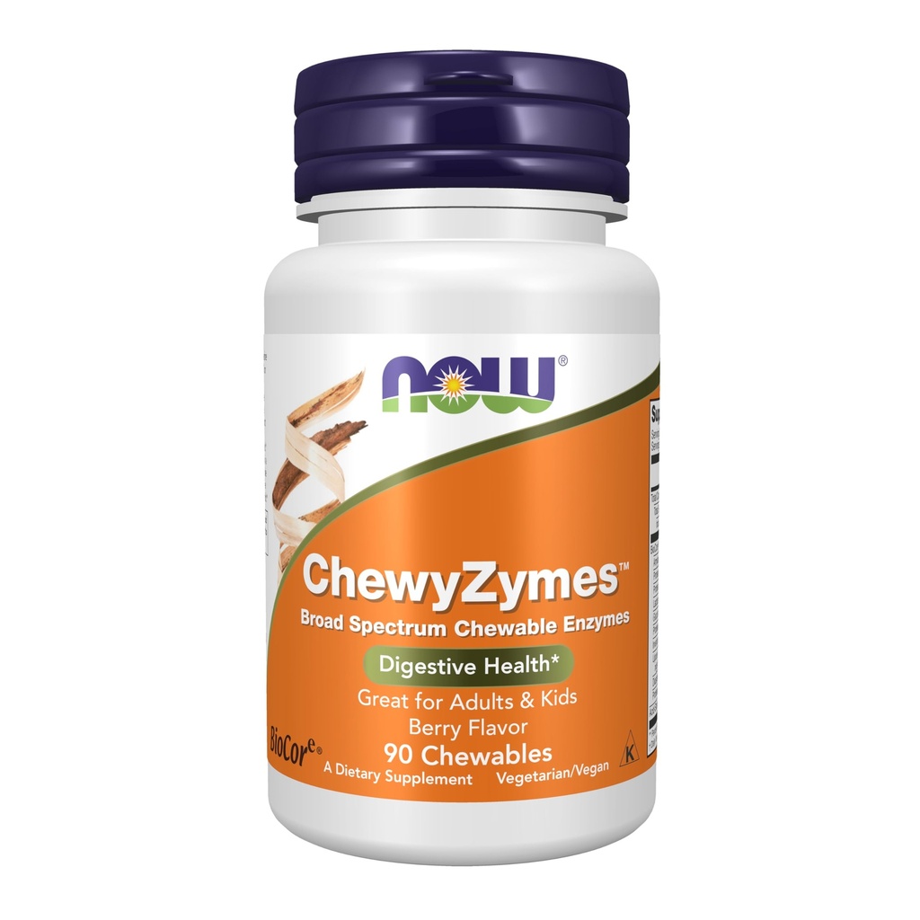 MAINTENANT compléments alimentaires, ChewyZymes, enzymes à large spectre à croquer, Berry Flavor, 90 Chewables