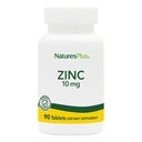 NaturesPlus Comprimés de zinc - 10 mg, 90 suppléments végétariens - Supplément système immunitaire pour la croissance et la réparation cellulaire - favorise la digestion saine, le métabolisme et la vision - sans gluten - 90 portions
