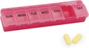 Silicone Weekly Pill Organizer 7 Day Pill Box Medicine Box Daily Arthritis-friendly, grand cas de médecine Compact Pill Container pour pilule, vitamine et huile de poisson (Pink)
