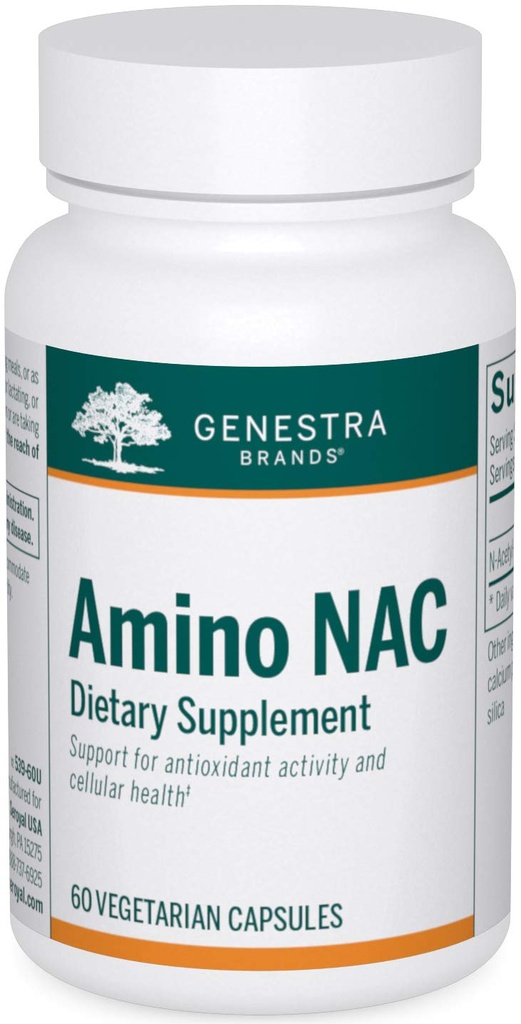 Genestra Brands Amino NAC | Vegan N-Acetyl-L-Cysteine Formula | 60 Capsules