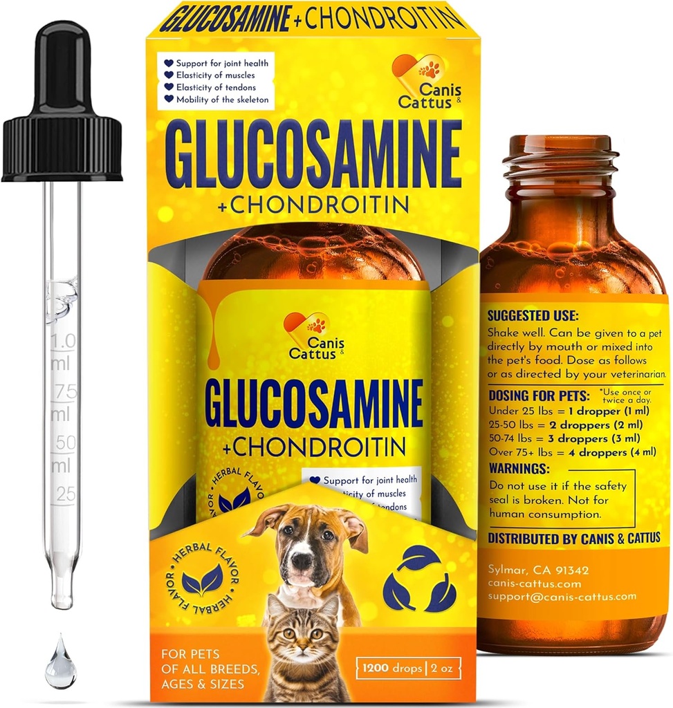 Glucosamine pour les chats (complément de liquide pour chien) Supplément de liquide pour chat (complément de glucosamine pour chien)