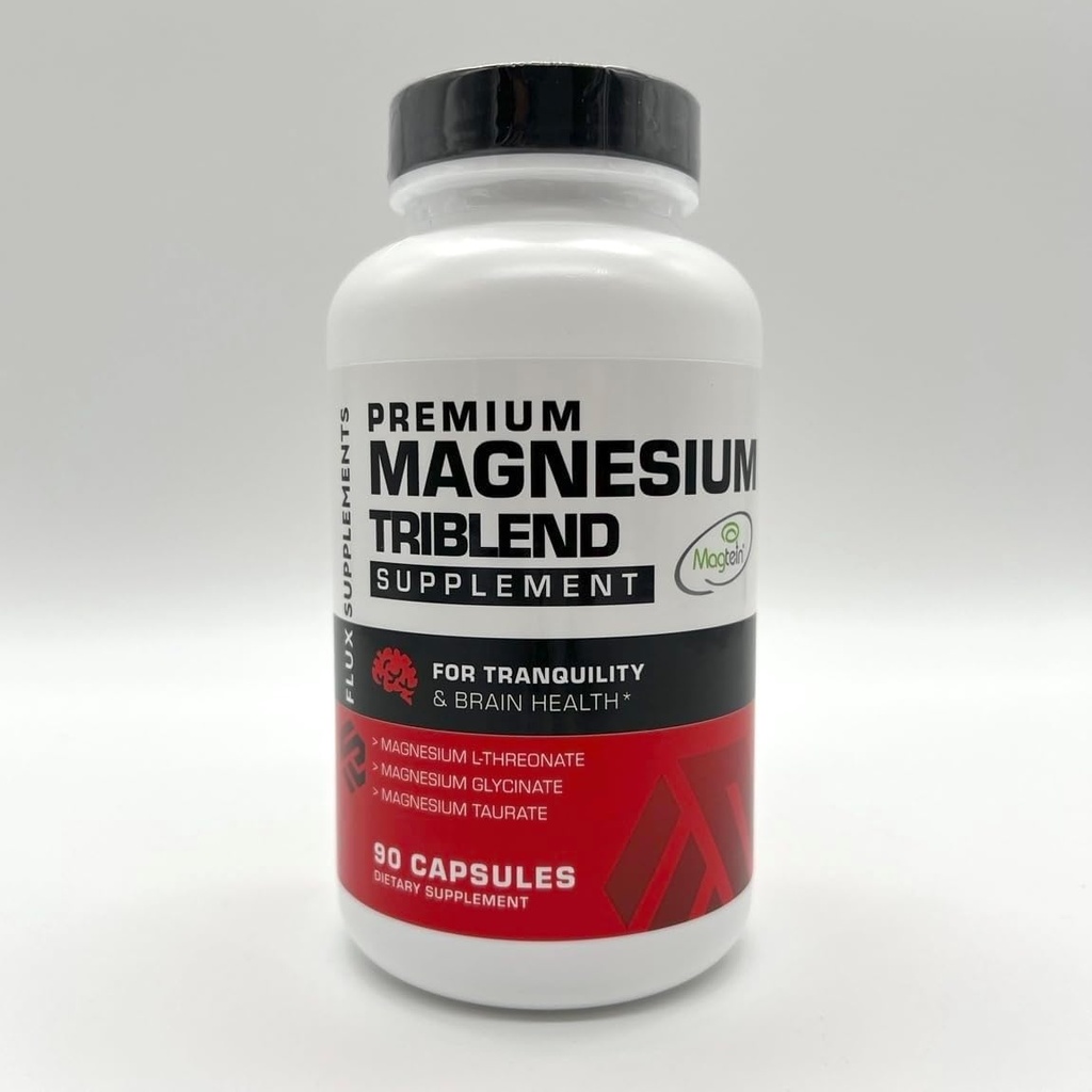 Magnésium Triblend - Magtéin L-Thréonate pour la mémoire - Glycinate pour le sommeil - Taurat pour la santé vasculaire, les crampes et la récupération - Haute biodisponibilité Complexe de magnésium chélaté