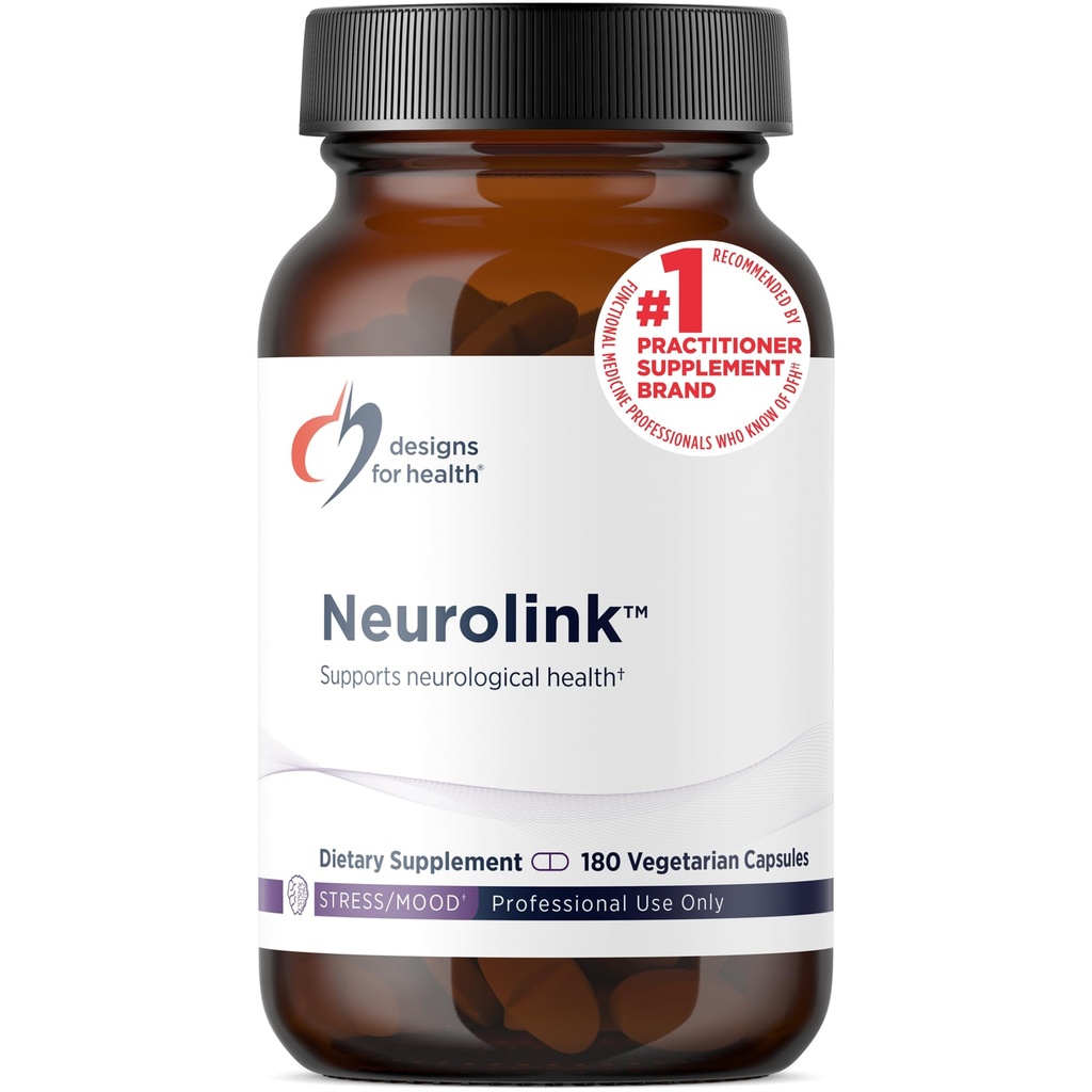 Designs for Health Neurolink - L-Tyrosine, GABA, 5-HTP, Inositol + Supplément Taurine - Conçu pour soutenir l'humeur, la neurologie + la santé cognitive - Non-OGM (180 capsules)
