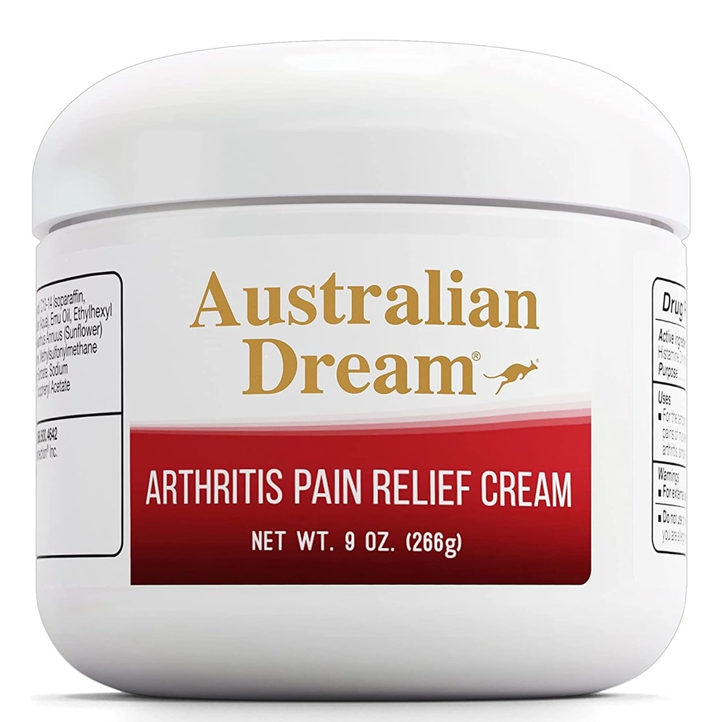 Crème de soulagement de la douleur d'arthrite de rêve australienne - Apaisant et non-graisse - Arthrite topique puissante - Bon pour les douleurs musculaires ou les articulations - 9 oz Jar