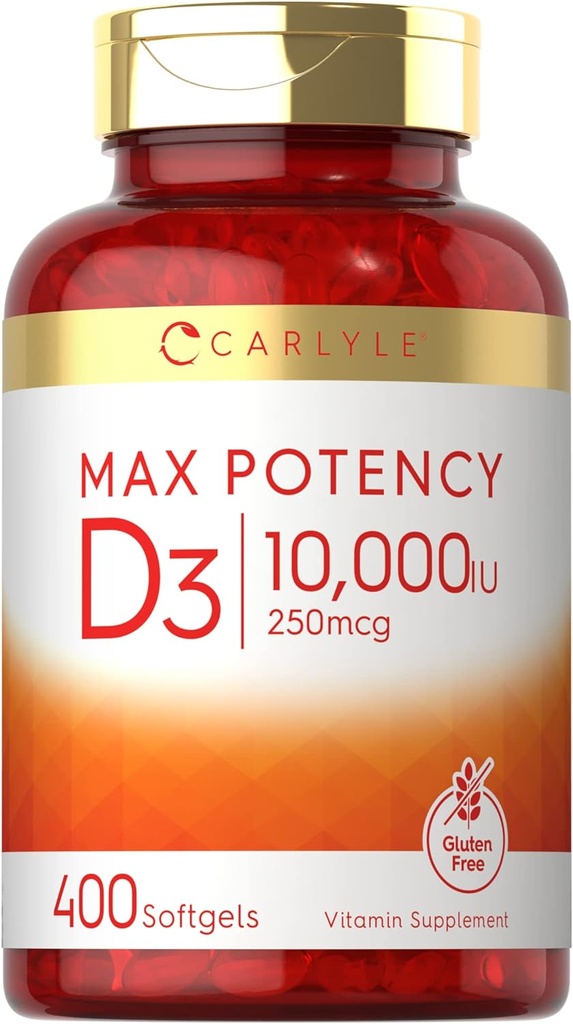 Carlyle Vitamine D 10000 UI 400 Softgels Taille de la valeur