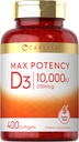 Carlyle Vitamine D 10000 UI 400 Softgels Taille de la valeur