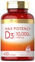 Carlyle Vitamine D 10000 UI 400 Softgels Taille de la valeur