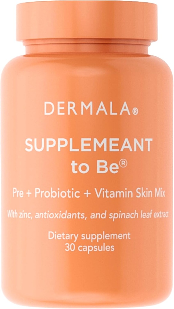 Dermala #FOBO SUPPLÉMÉANT pour être supplément d'acné.Tous les prébiotiques naturels quotidiens Probiotiques Vitamines Mélanger la peau avec le zinc.