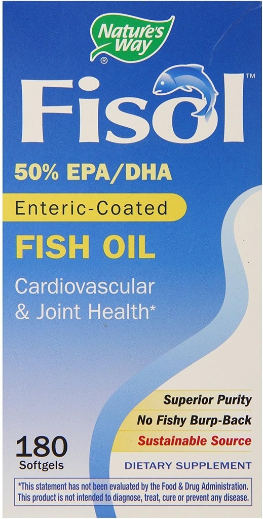 Huile de poisson Fisol 100mg DHA / 150mg EPA (180 Softgels)