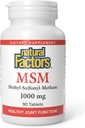 Natural Factors, MSM 1000 mg, Supports Healthy Joints, Hair, Skin and Nails, 90 capsules (90 servings)