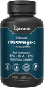 Naturalis Ultimate rTG Omega 3 Huile de poisson 1800mg de thon sauvage de Nouvelle-Zélande - Omega3s pleine spectre EPA, DHA et DPA - Source durable, non OGM, sans gluten - 90 Softgels