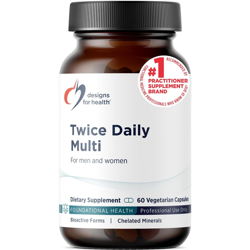 Designs for Health Methylated Multivitamin for Women & Men - Twice Daily Multimineral Supplement & Multivitamin Without Iron + Methylated B12 and Folate, Vitamin C, K, D, E + More (60 Capsules)