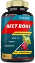 Beet Root Extract Capsules, 4 Months Supply & Green Tea, Ginseng, Black Pepper | Increased Energy, Athletic Performance Supports, Boosts Stamina | Nutritional Workout Supplements