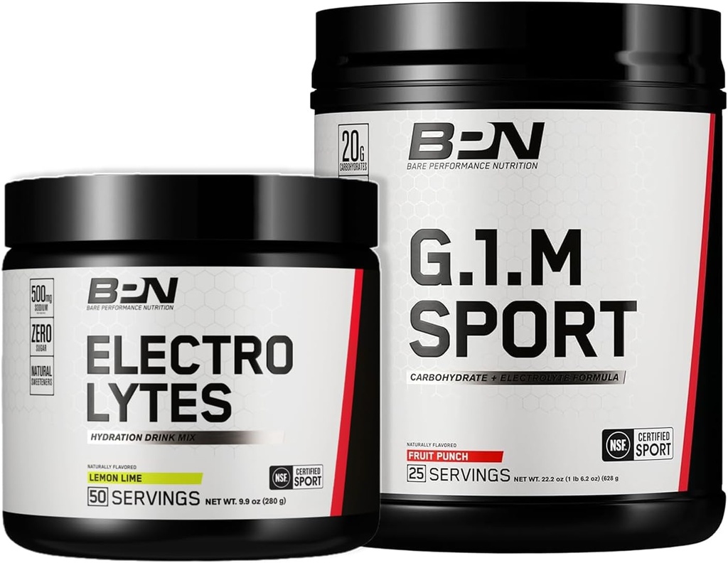 BARE PERFORMANCE NUTRITION BPN G.1.M. Go One More Endurance Training Fuel & Electrolytes Powder Bundle