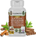 Ceylan Capsules de cannelle, support énergie, coeur et métabolisme, pilules de cannelle certifiées biologiques Ceylan, non OGM, végétalien, sans gluten - 120 capsules