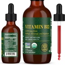 Global Healing Center - Vitamine B12 Sublingual 5000 MCG Organic Liquid Supplement, méthylcobalamine, Adénosylcobalamine, Hydroxo Long Lasting Energy and Healthy Metabolism - Vegan B12 Vitamines (1 Oz)