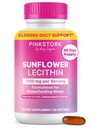 Supplément à la lécithine de tournesol Pink Stork - 1200 mg pour les sucettes de lait enrobées - Essentiels d'allaitement pour les mamans postpartum - Supporte le flux de lait maternel - 60 Softgels