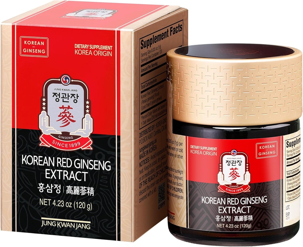 CheongKwanJang KGC [Extrait concentré de ginseng rouge coréen 120g] 100 % Racines de ginseng coréennes de 6 ans, booster système immunitaire, endurance énergétique, antioxydants Mémoire saine, circulation sanguine