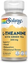 SOLARAY L-Theanine 200mg avec thé vert - Hygiène de l'humeur, relaxation et stress occasionnel Support - Lab Vérifié, végétalien, sans gluten - 90 portions, 90 VegCaps