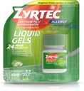 Zyrtec 24 heures à l'intérieur et à l'extérieur Gels liquides allergiques, Capsules antihistaminiques avec chlorhydrate de cétirizine pour soulager l'allergie toute la journée, 12 ct (paquet de 2)