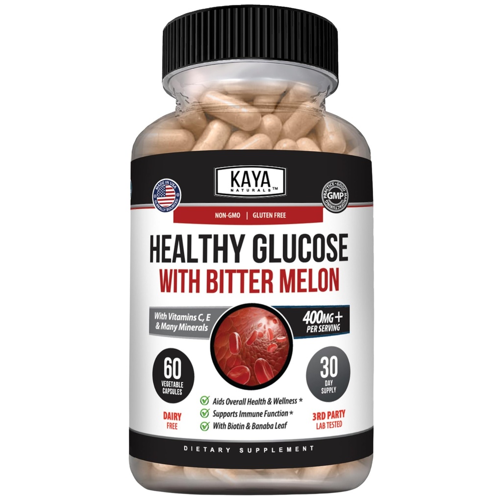 Kaya Naturals Gluco Healthy avec supplément de Bittermelon.